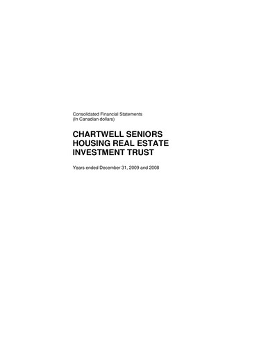 Thumbnail Chartwell Retirement Residences Financial Statement 2009