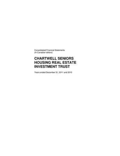 Thumbnail Chartwell Retirement Residences Financial Statement 2011