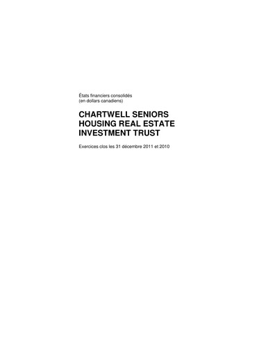 Thumbnail Chartwell Retirement Residences Financial Statement 2011