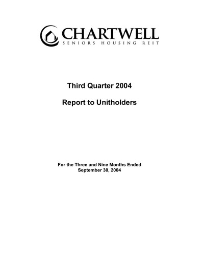 Vorschaubild Chartwell Retirement Residences Quartalsbericht 2004-q3