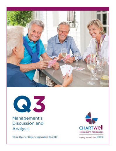 Vorschaubild Chartwell Retirement Residences Quartalsbericht 2013-q3