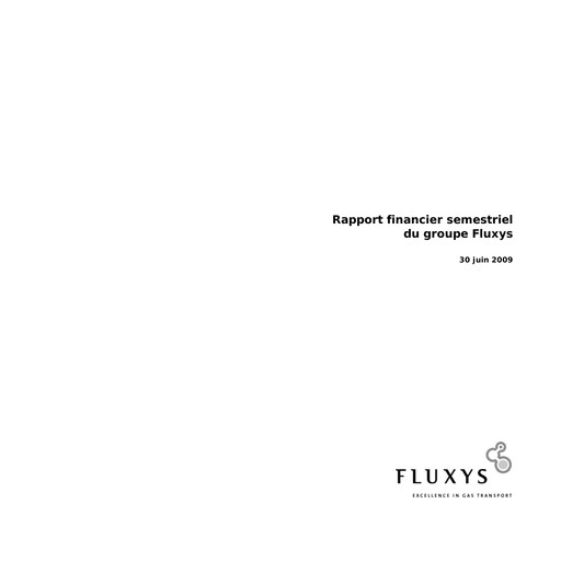 Thumbnail Fluxys Belgium Half-year Report 2009-h1