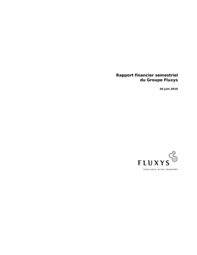 Thumbnail Fluxys Belgium Half-year Report 2010-h1