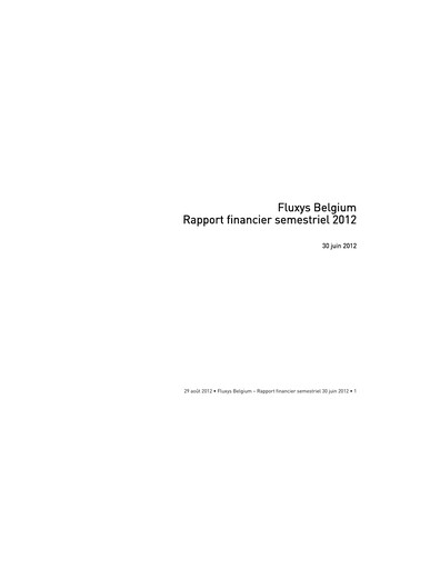 Thumbnail Fluxys Belgium Half-year Report 2012-h1