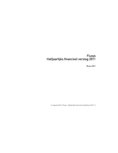 Thumbnail Fluxys Belgium Half-year Report 2011-h1