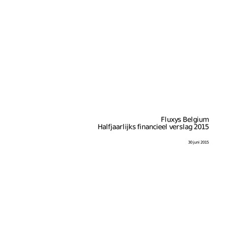 Thumbnail Fluxys Belgium Half-year Report 2015-h1
