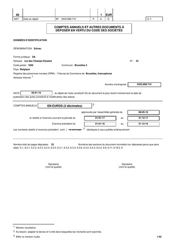 Thumbnail Solvac Financial Report 2017