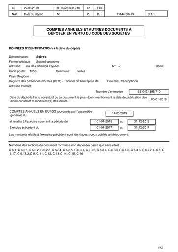 Thumbnail Solvac Financial Report 2018