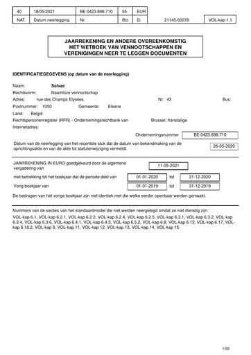 Thumbnail Solvac Financial Statement 2020