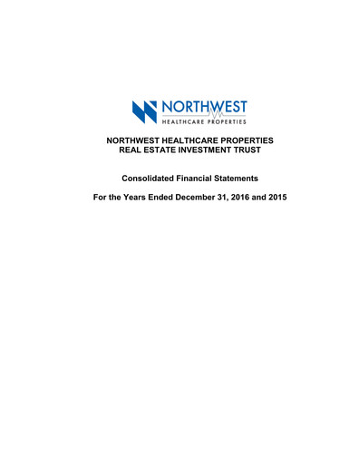 Thumbnail NorthWest Healthcare Properties REIT Financial Statement 2016