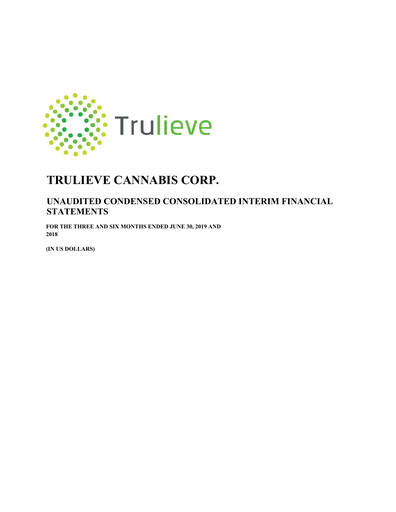 Thumbnail Trulieve Cannabis Quarterly Report 2019-q2