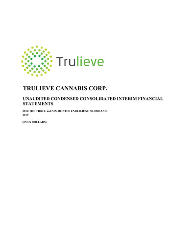 Thumbnail Trulieve Cannabis Quarterly Report 2020-q2