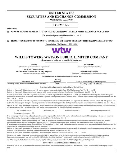 Thumbnail Willis Towers Watson  Annual Report 2025
