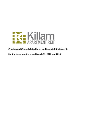 Thumbnail Killam Apartment REIT Financial Statement 2016-q1