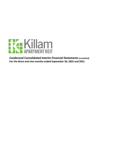 Thumbnail Killam Apartment REIT Financial Statement 2022-q3