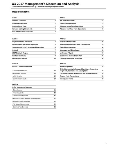 Thumbnail Killam Apartment REIT Quarterly Report 2017-q3