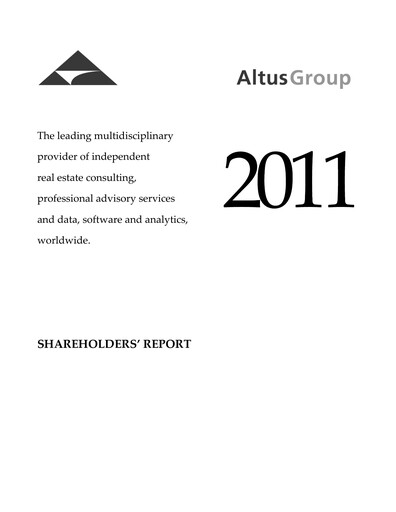 Thumbnail Altus Group Annual Report 2011