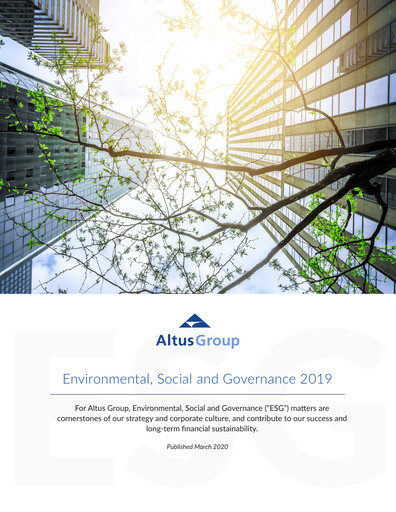 Thumbnail Altus Group ESG Report 2019