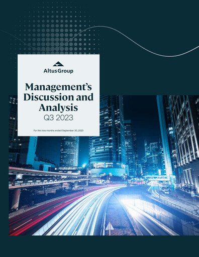 Thumbnail Altus Group Quarterly Report 2023-q3