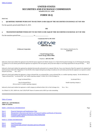 Thumbnail AbbVie Quarterly Report 2015-q1