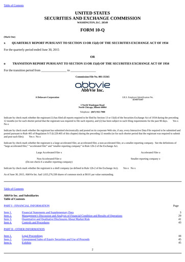 Thumbnail AbbVie Quarterly Report 2015-q2