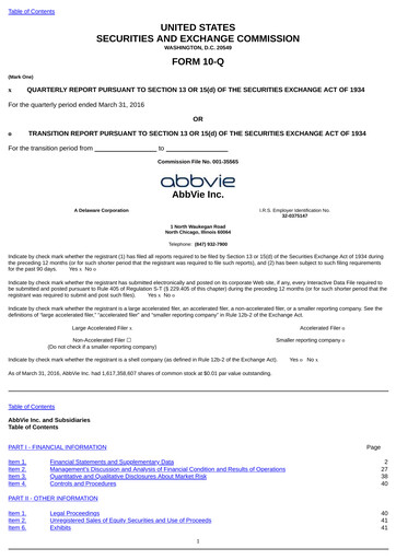 Thumbnail AbbVie Quarterly Report 2016-q1
