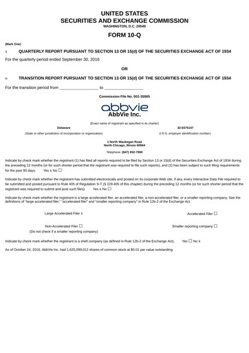 Thumbnail AbbVie Quarterly Report 2016-q3