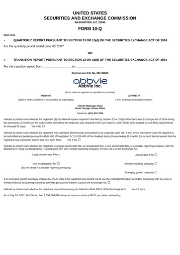 Thumbnail AbbVie Quarterly Report 2017-q2