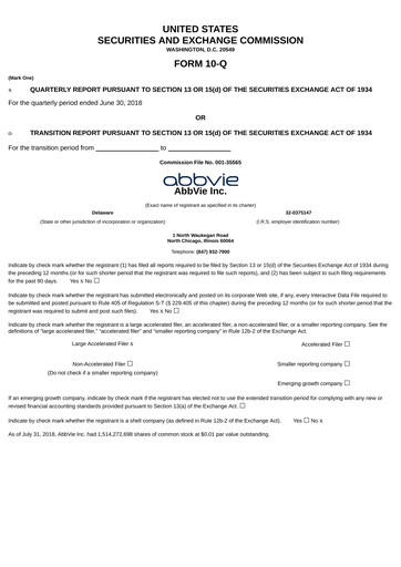 Thumbnail AbbVie Quarterly Report 2018-q2