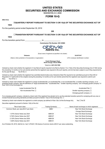 Thumbnail AbbVie Quarterly Report 2019-q3