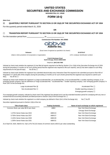 Thumbnail AbbVie Quarterly Report 2020-q1