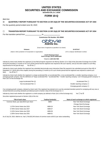 Thumbnail AbbVie Quarterly Report 2020-q2