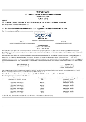 Thumbnail AbbVie Quarterly Report 2022-q2