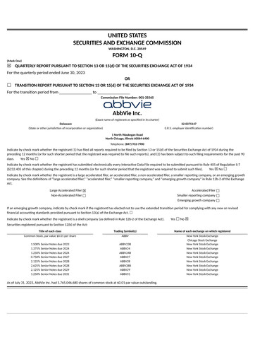 Thumbnail AbbVie Quarterly Report 2023-q2
