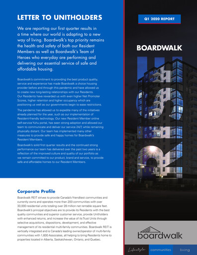 Thumbnail Boardwalk Real Estate Investment Trust Quarterly Report 2020-q1
