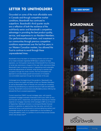 Thumbnail Boardwalk Real Estate Investment Trust Quarterly Report 2020-q3