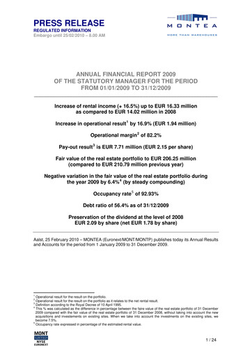 Vorschaubild Montea Comm Finanzbericht 2009