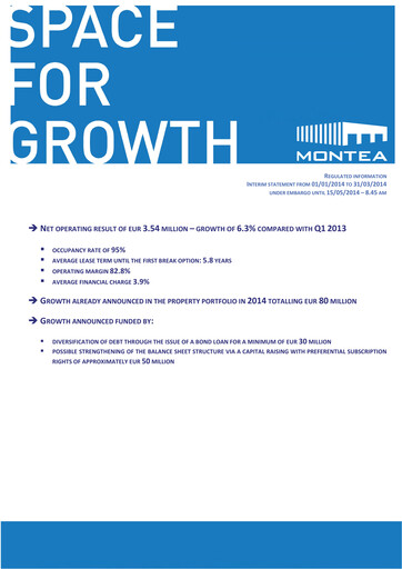 Vorschaubild Montea Comm Quartalsbericht 2014-q1