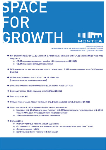 Vorschaubild Montea Comm Quartalsbericht 2016-q1