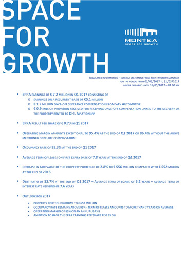 Vorschaubild Montea Comm Quartalsbericht 2017-q1