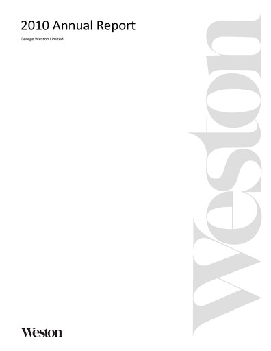Thumbnail George Weston Annual Report 2010
