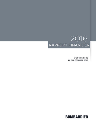 Miniature Bombardier Rapport financier 2016