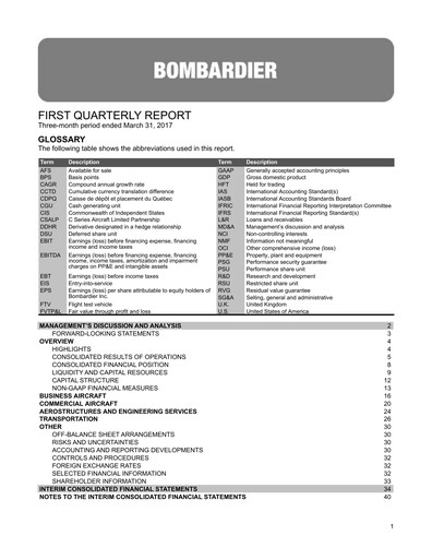 Miniature Bombardier Rapport trimestriel 2017-q1