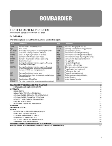 Thumbnail Bombardier Quarterly Report 2020-q1