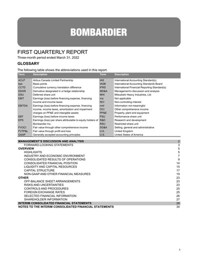 Thumbnail Bombardier Quarterly Report 2022-q1