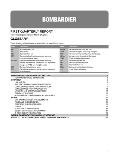 Thumbnail Bombardier Quarterly Report 2024-q1