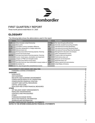 Thumbnail Bombardier Quarterly Report 2025-q1