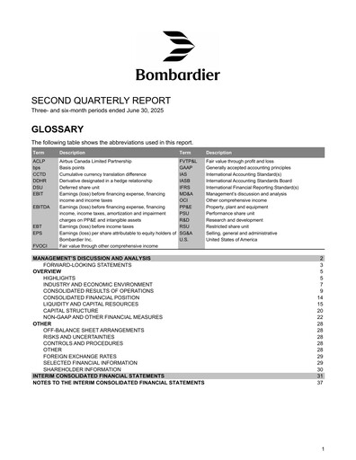 Thumbnail Bombardier Quarterly Report 2025-q2