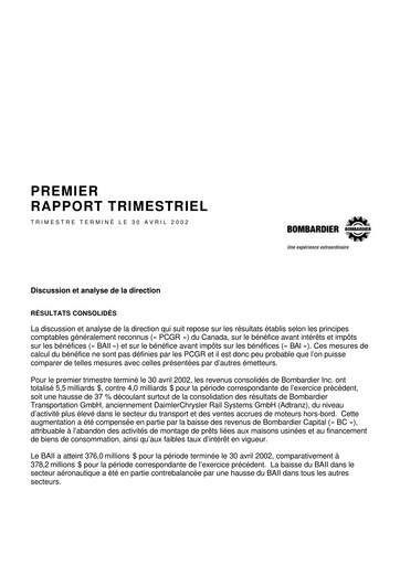 Miniature Bombardier Rapport trimestriel 2002-q1