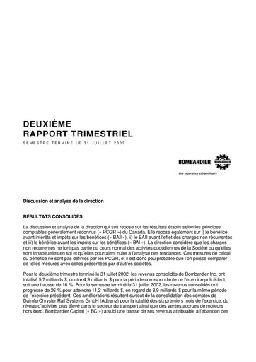 Miniature Bombardier Rapport trimestriel 2002-q2